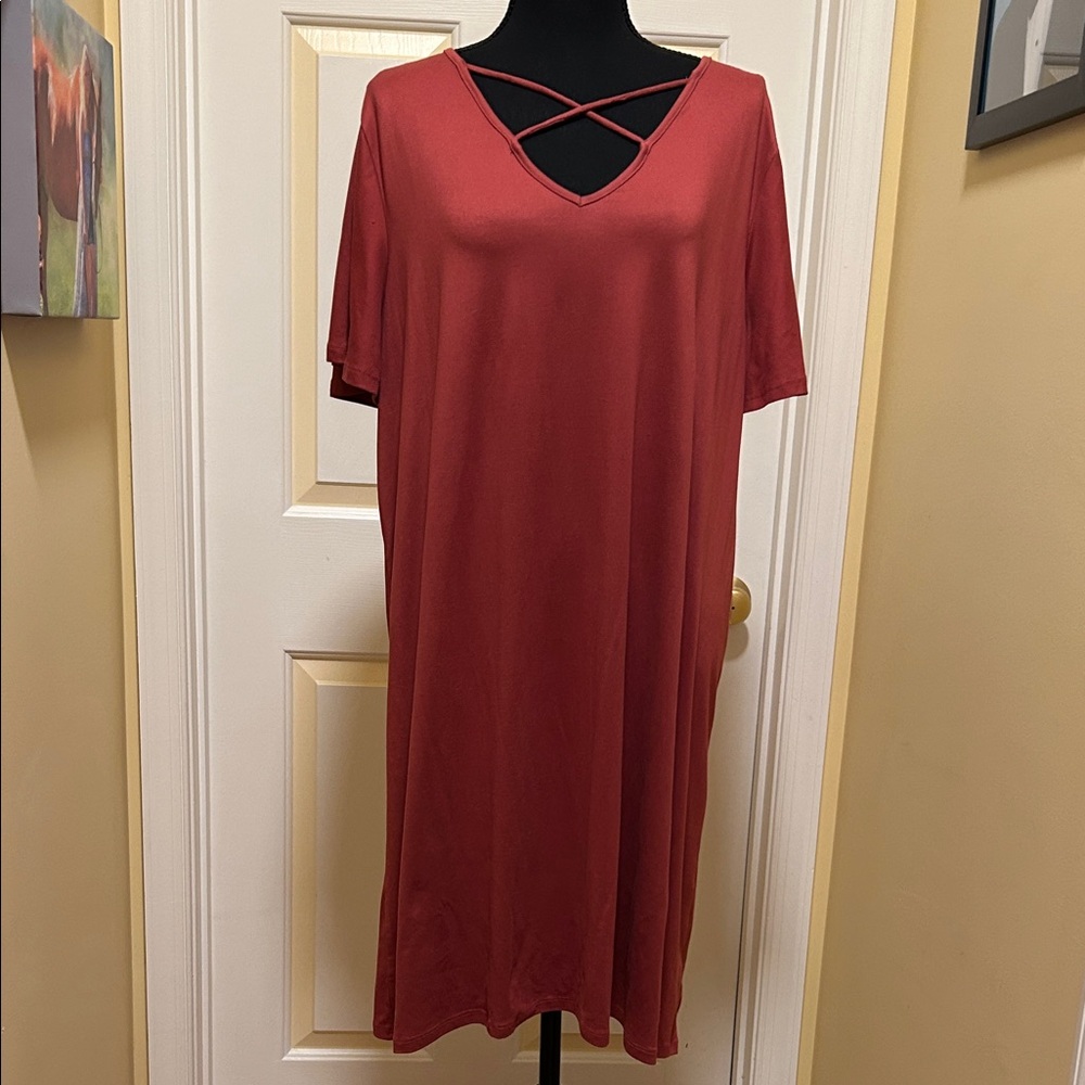 Charming Charlie Rust Red Knit Dress